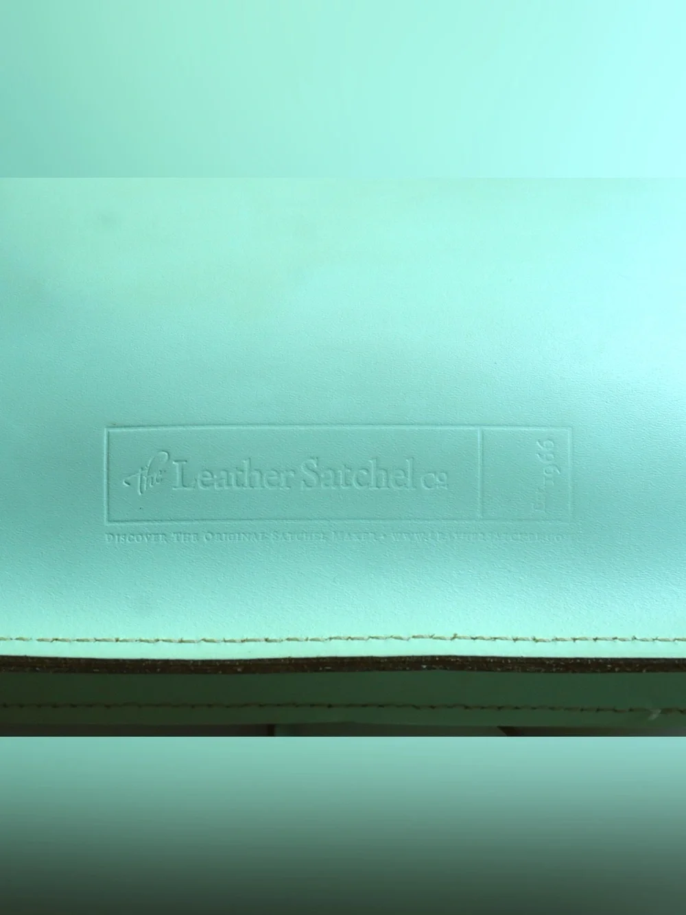 Mint Green Leather Satchel Crossbody Bag with Labubu
